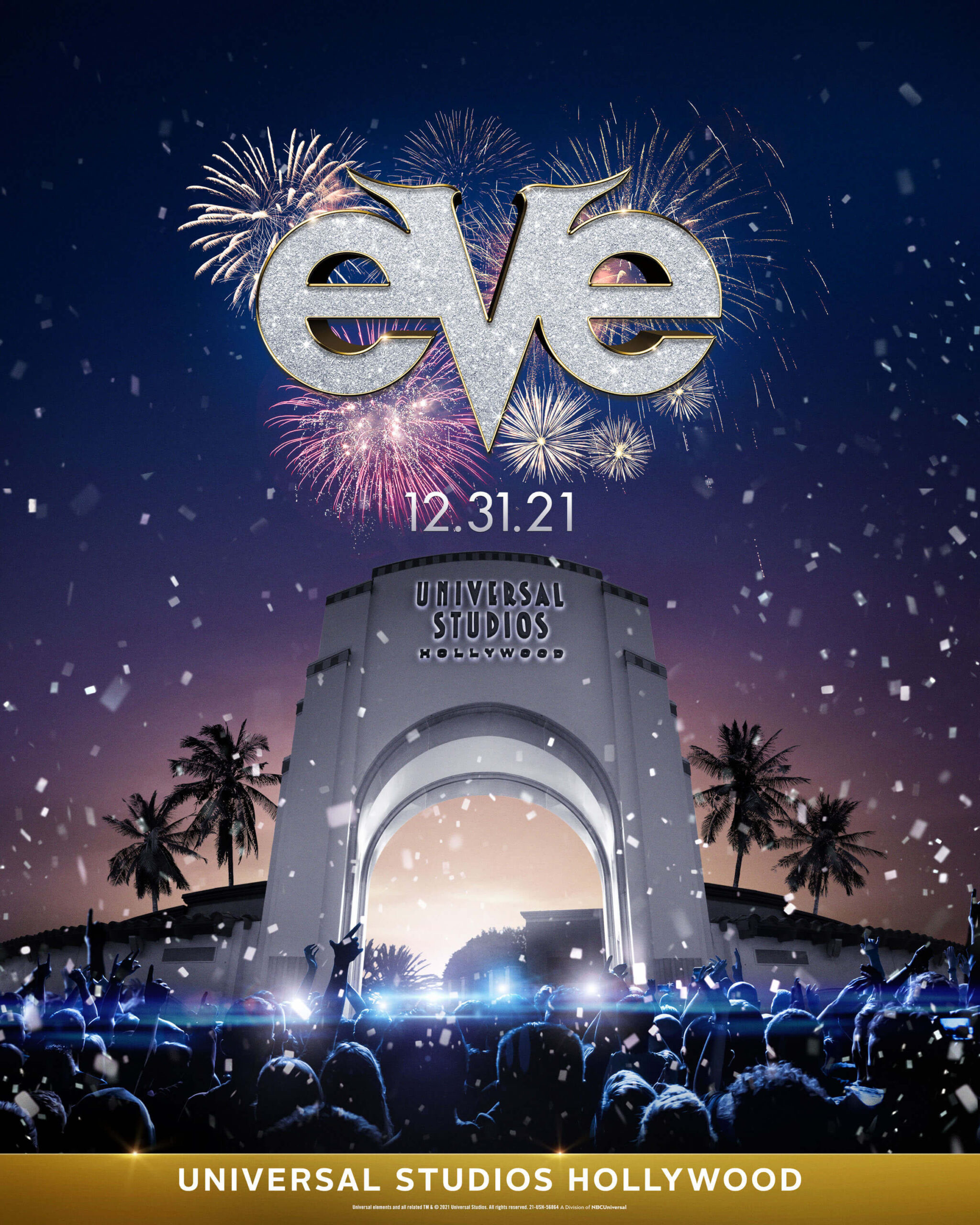 好萊塢環球影城“EVE”盛大新年除夕慶祝活動——現場娛樂、煙花和遊樂設施和景點遊覽