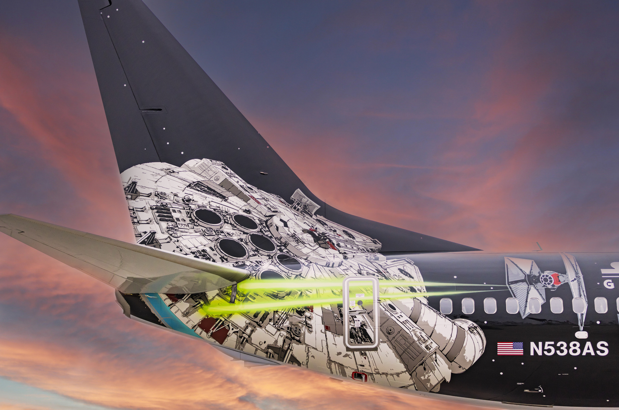Alaska Airline 主題飛機慶祝迪士尼的“星球大戰：銀河邊緣”