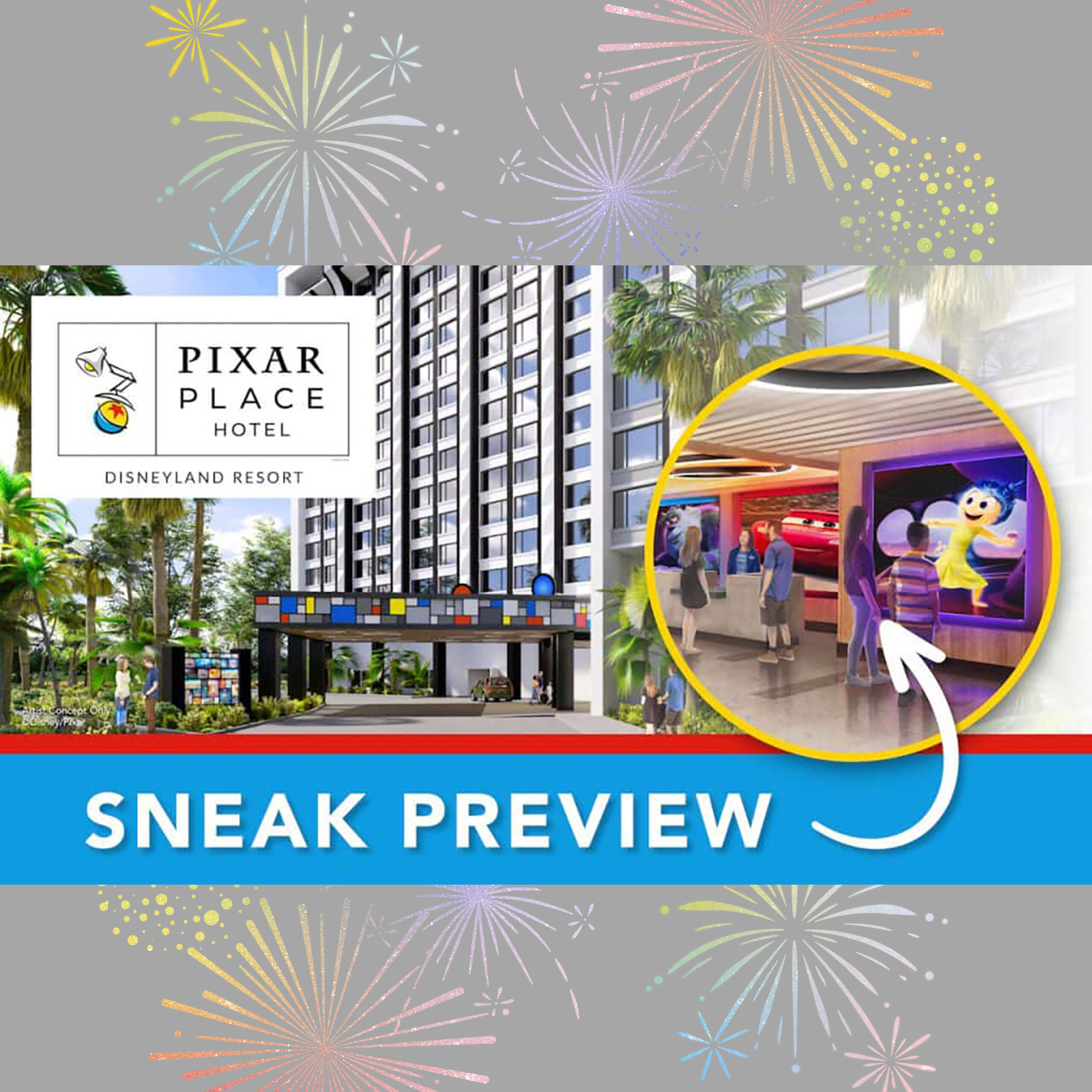 迪士尼樂園度假區Pixar廣場酒店的新細節和概念藝術揭曉