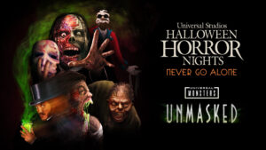 3. Universal Monsters Unmasked key art at HHN 2023